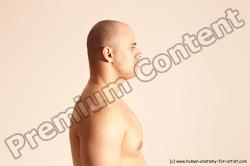 Nude Man White Detailed photos Slim Bald Dynamic poses Realistic